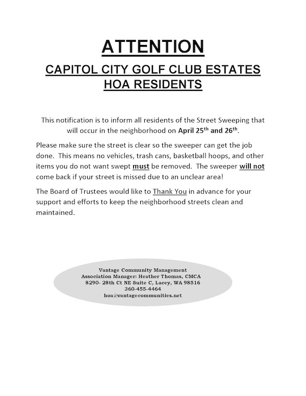 Attention: Street Sweeping April 25 and 26, 2017 1 121.StreetSweeping.2017.04