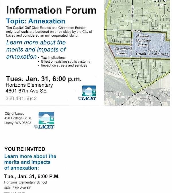 Notice From City of Lacey, RE: Annexation