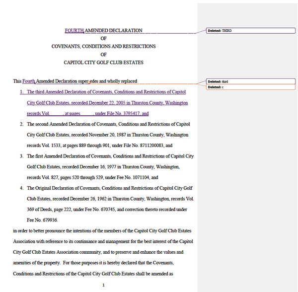 FIRST DRAFT: Proposed 4th Amended Declaration of ByLaws and CCRs 1 FirstDraft