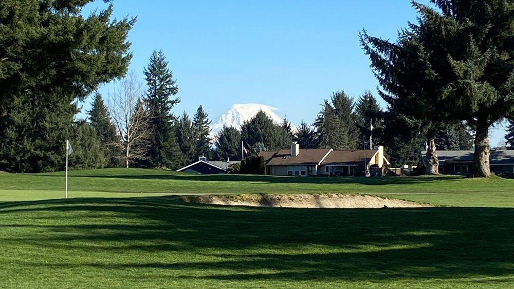 View of Mount Rainier, Washington from the 8th Hold at Capitol City Golf Club Estates